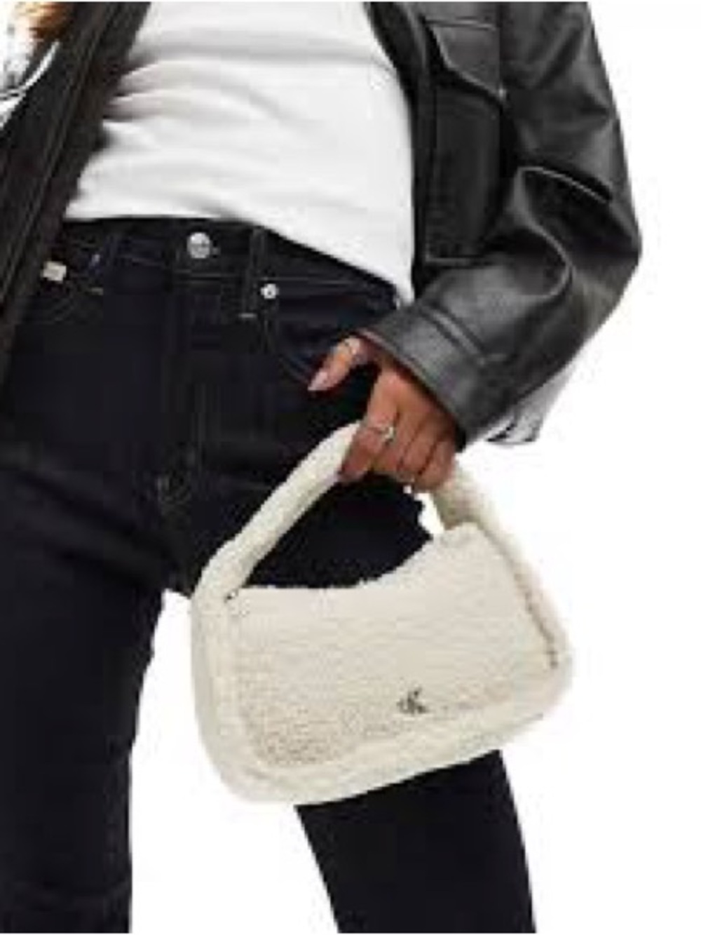 NWT ✨ Calvin Klein Cream Sherpa Mini Shoulder Bag